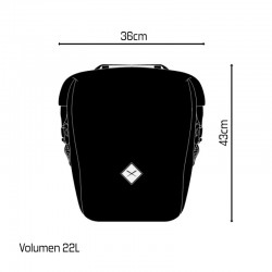 Restrap Pannier Packtasche 22L schwarz Abmessungen
